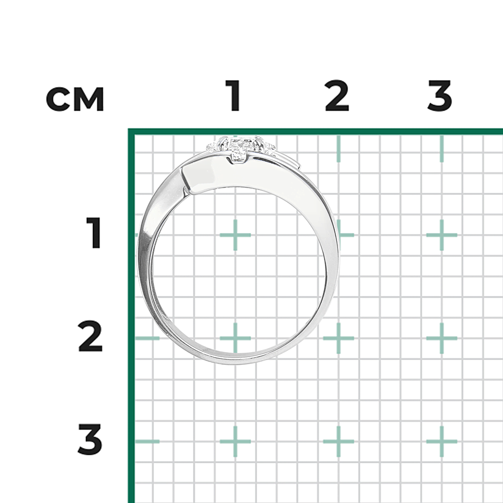 Кольцо из белого золота с фианитом 01-5337-00-501-1120-38