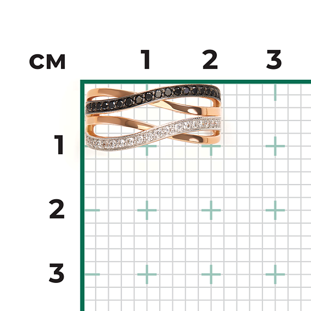 Кольцо из красного золота с бриллиантами 01-1360-00-108-1110-30
