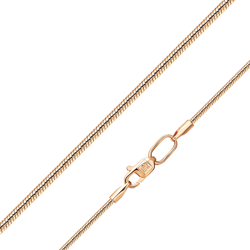 Цепь из красного золота с алмазной гранью (плетение «Снейк») 21-1009-035-1110-17