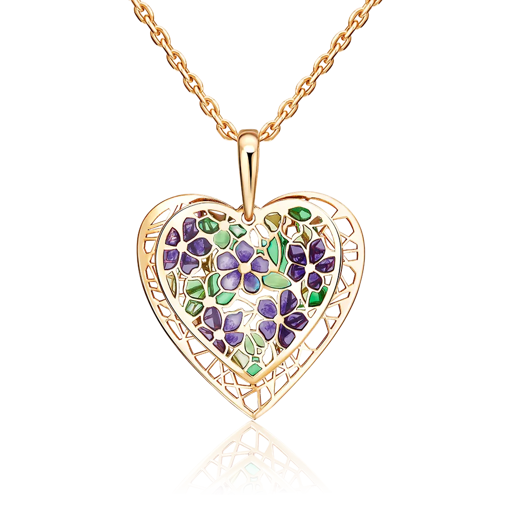 Подвеска «Сердце» из красного золота с эмалью 03-3162-01-000-1110-48