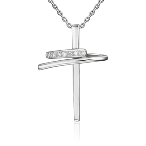 Декоративный крест из серебра с фианитами 03-0508-00-401-0200