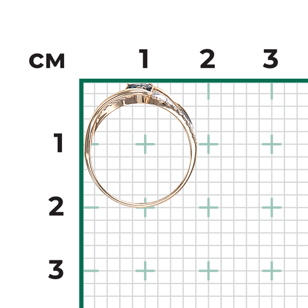 Кольцо из красного золота с сапфиром и бриллиантами 01-1535-00-105-1110-30