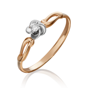 Кольцо из комбинированного золота с бриллиантом 01-1537-00-101-1111-30