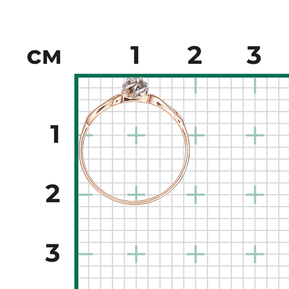 Кольцо из комбинированного золота с бриллиантом 01-1537-00-101-1111-30