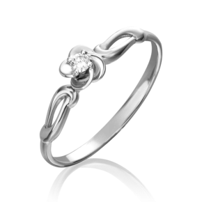 Кольцо из белого золота с бриллиантом 01-1537-00-101-1120-30