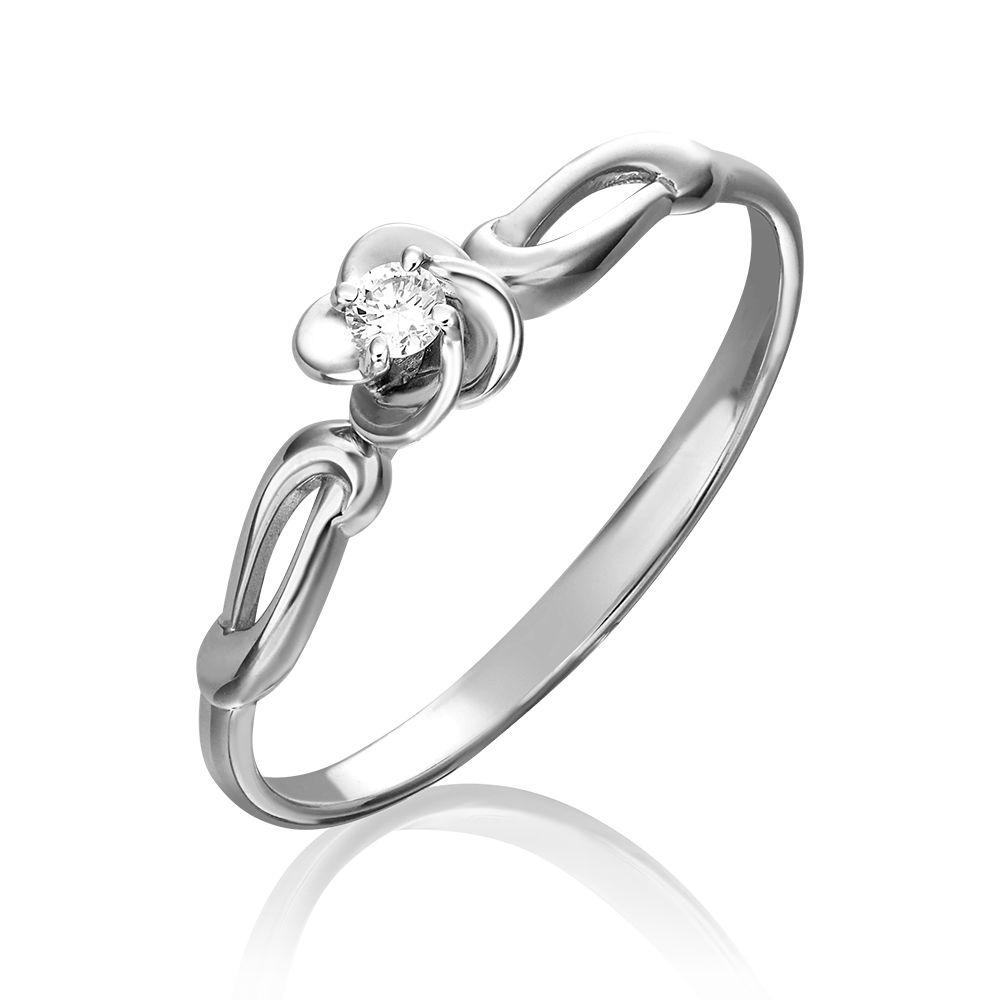 Кольцо из белого золота с бриллиантом 01-1537-00-101-1120-30