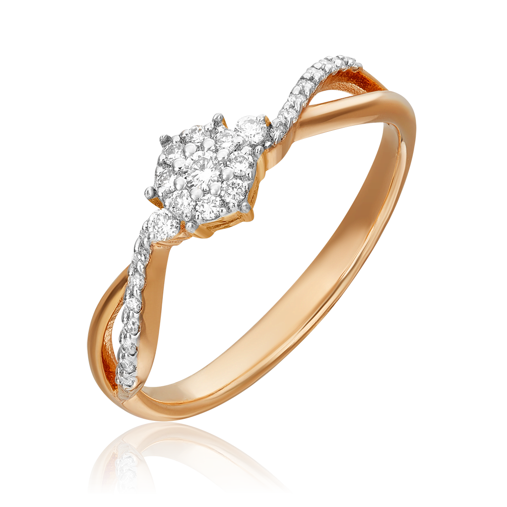 Кольцо из красного золота с бриллиантами 01-1538-00-101-1110-30