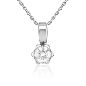 Подвеска из белого золота с фианитом 03-0265-00-501-1120-38