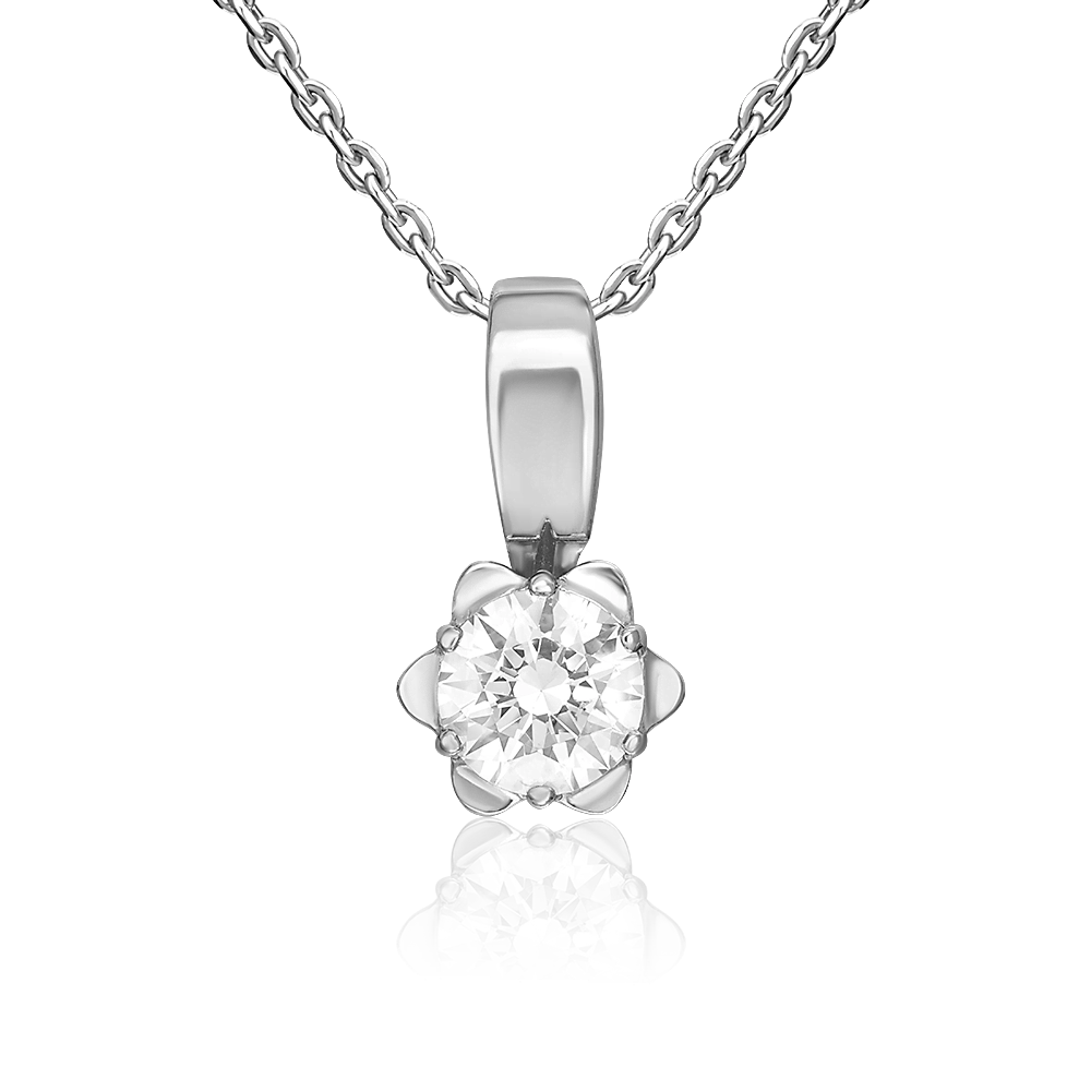 Подвеска из белого золота с фианитом 03-0265-00-501-1120-38