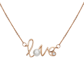 Колье «Любовь» из красного золота с жемчугом культивированным и фианитом 07-0224-00-307-1110-31