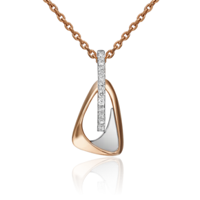 Подвеска из комбинированного золота с фианитами 03-2980-00-401-1111-23