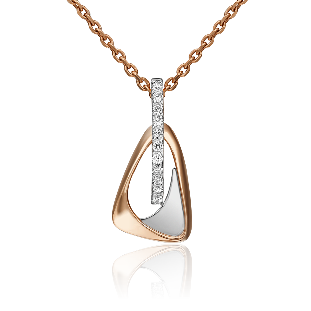 Подвеска из комбинированного золота с фианитами 03-2980-00-401-1111-23