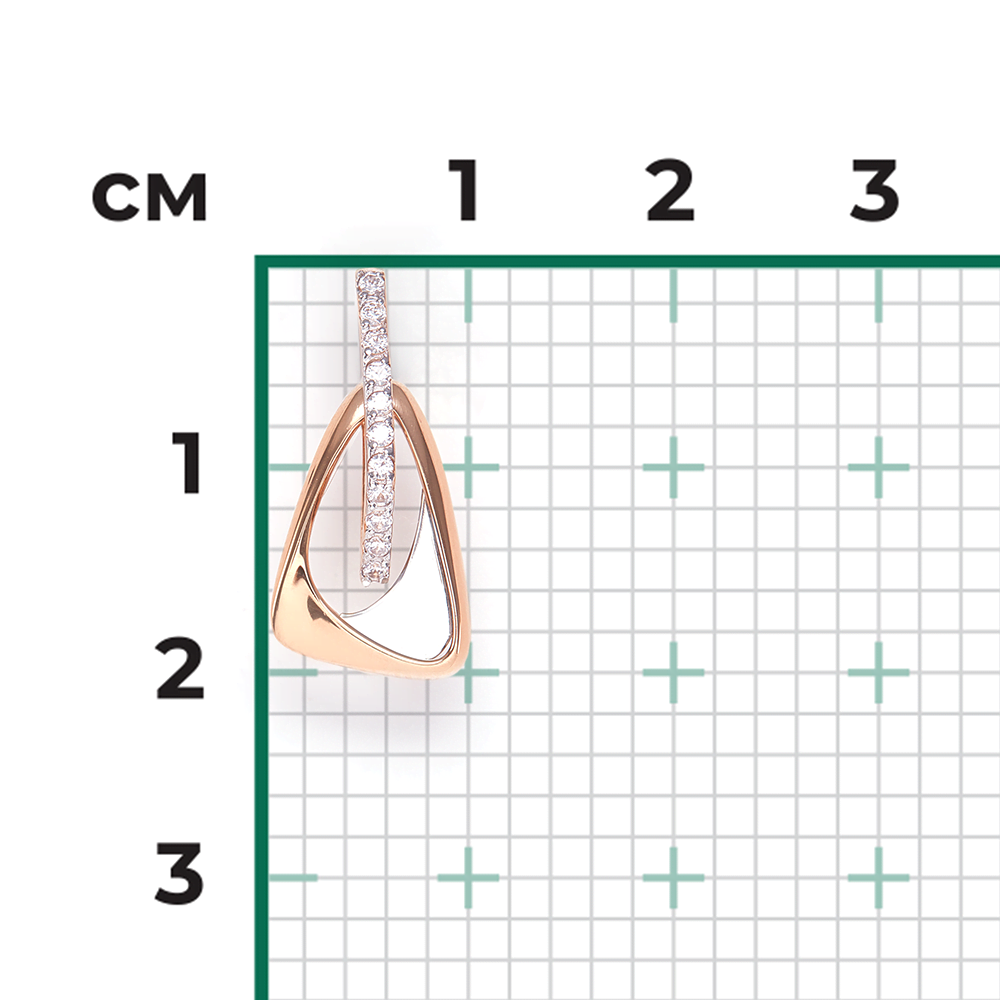 Подвеска из комбинированного золота с фианитами 03-2980-00-401-1111-23