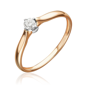 Помолвочное кольцо из комбинированного золота с бриллиантом 01-5973-00-101-1111