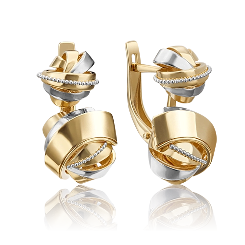 Серьги с английским замком из лимонного золота 02-4321-00-000-1130-48