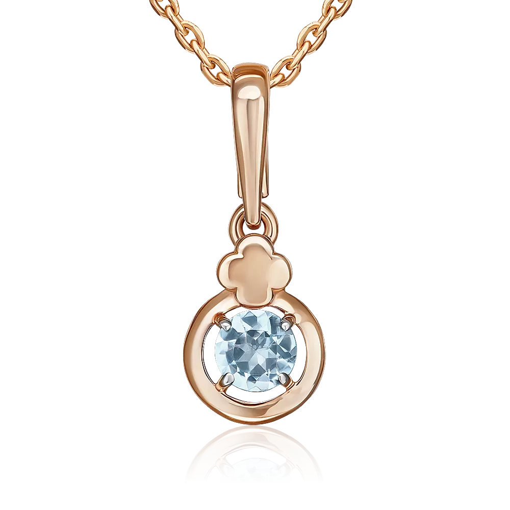 Подвеска из красного золота с топазом 03-3572-00-201-1110