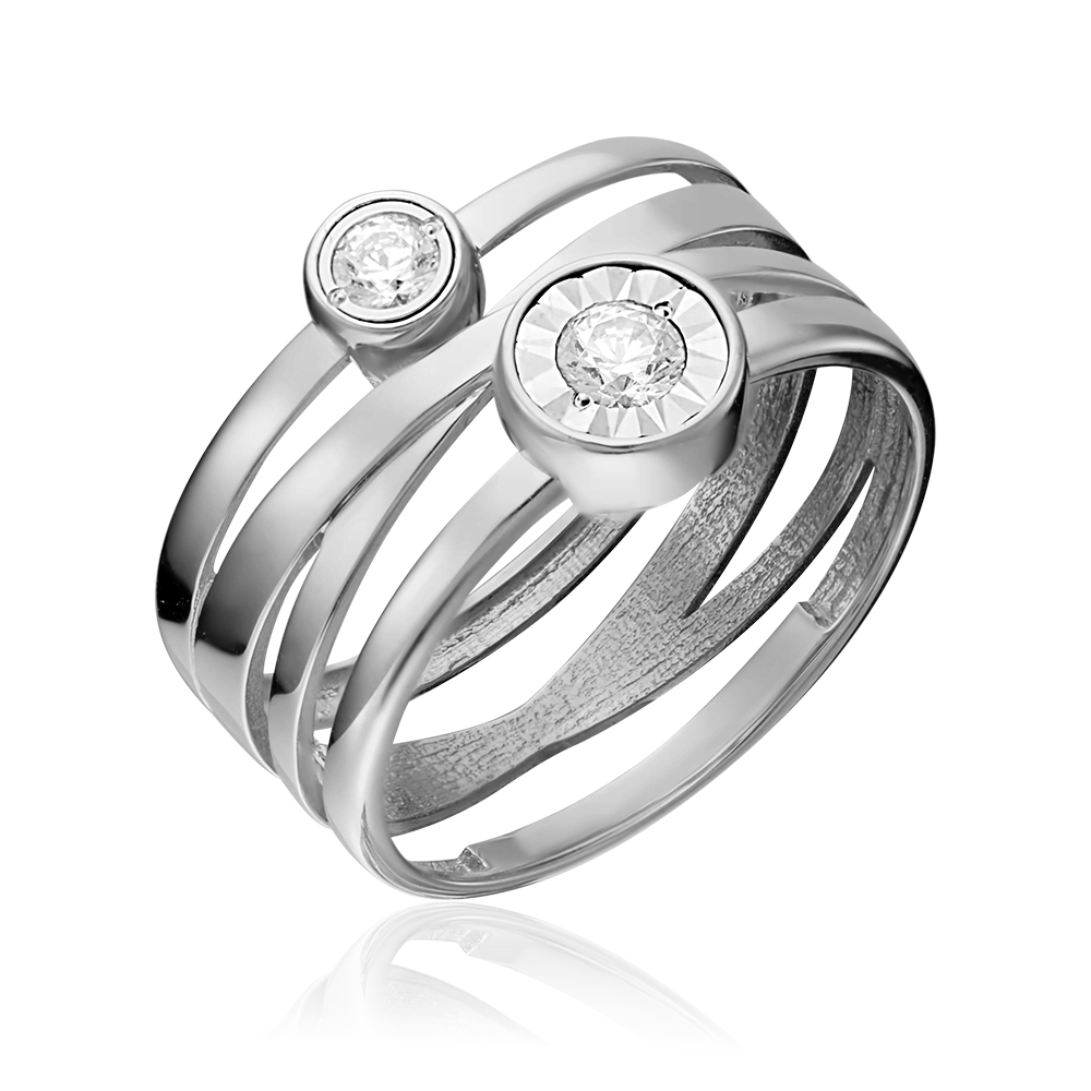 Кольцо из белого золота с фианитами 01-5338-00-501-1120-38