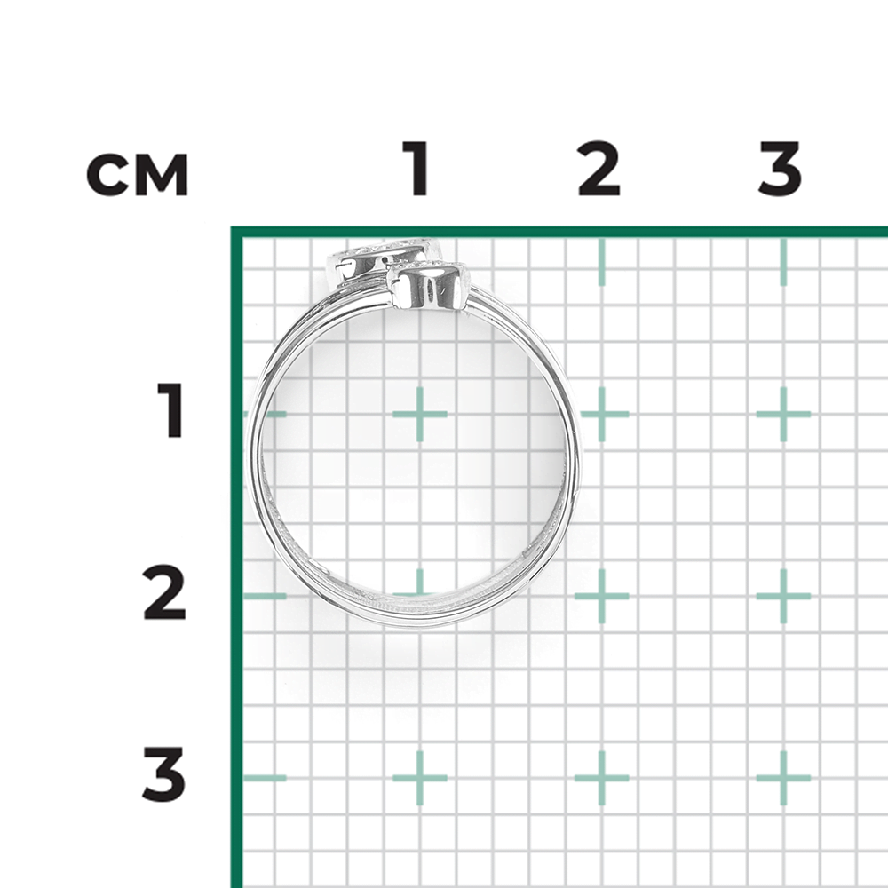 Кольцо из белого золота с фианитами 01-5338-00-501-1120-38
