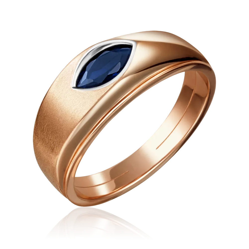 Кольцо из красного золота с сапфиром 01-5204-00-102-1110-30