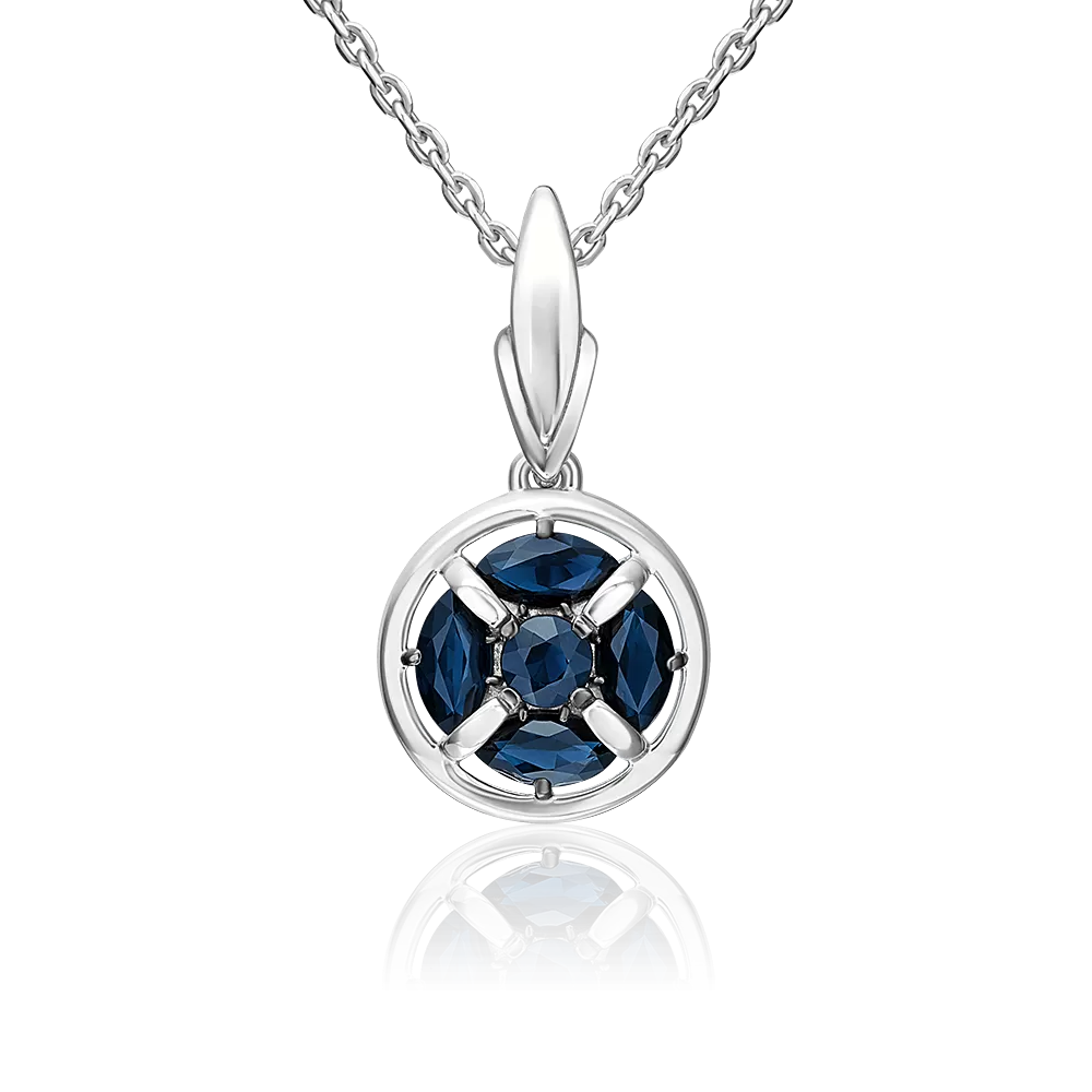 Подвеска из белого золота с сапфирами 03-3632-00-102-1120