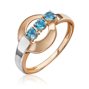 Кольцо из комбинированного золота с топазами 01-5837-00-201-1111