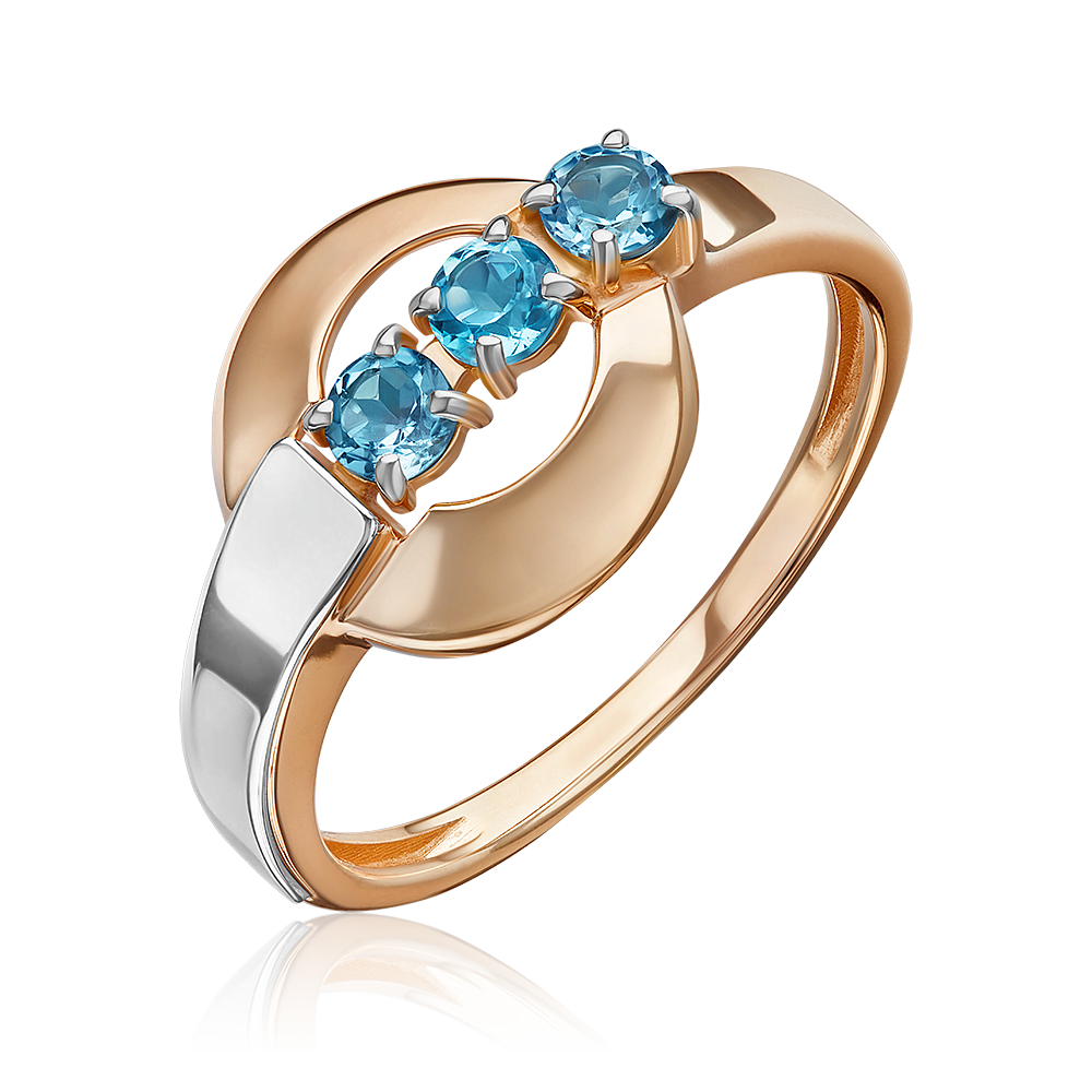 Кольцо из комбинированного золота с топазами 01-5837-00-201-1111