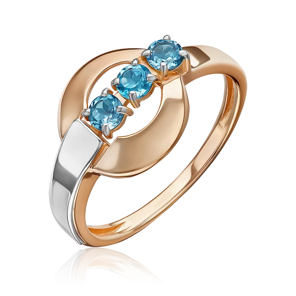 Кольцо из комбинированного золота с топазами 01-5837-00-201-1111