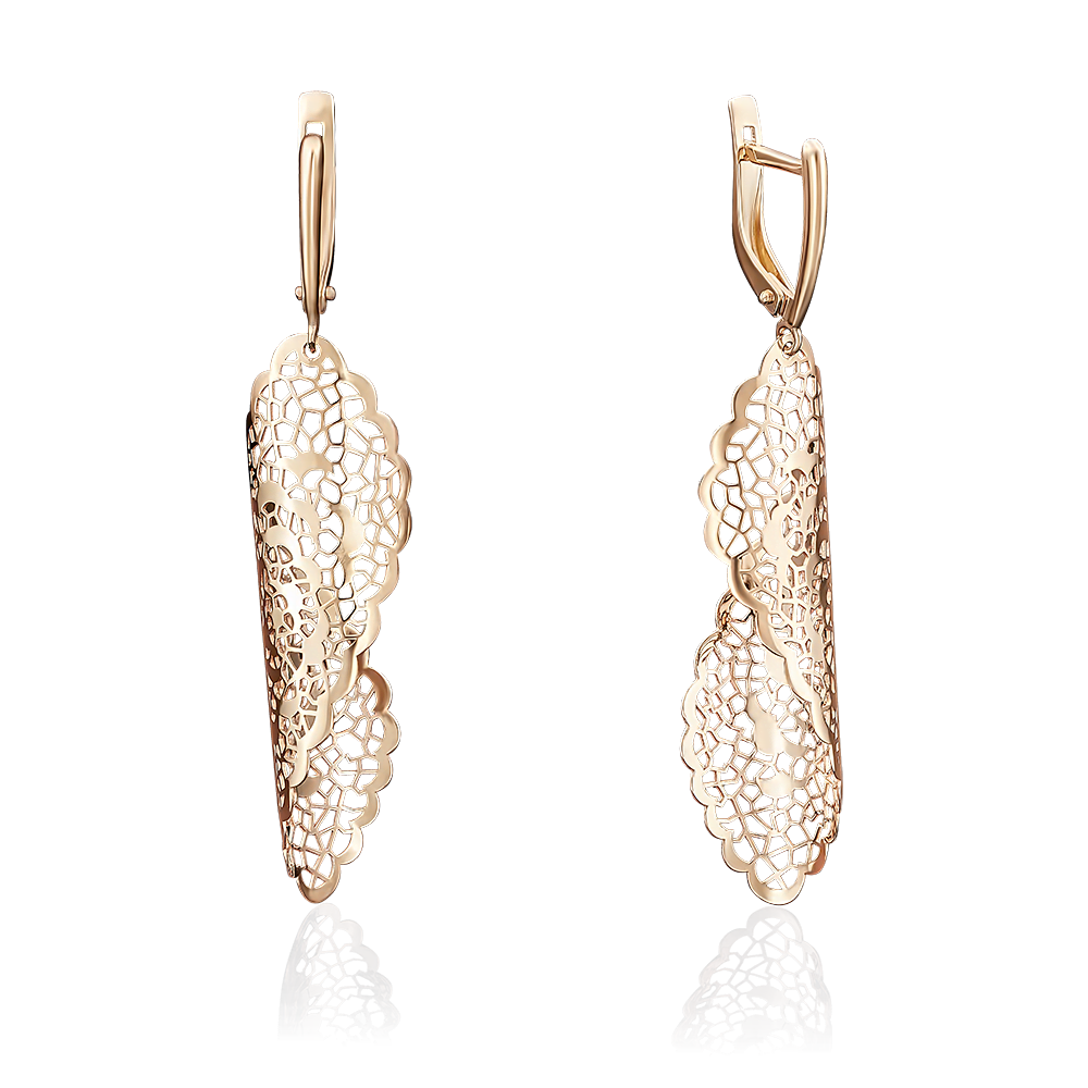 Серьги с английским замком из красного золота 02-3693-00-000-1110-48