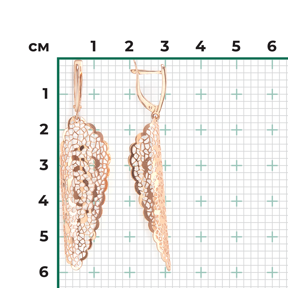 Серьги с английским замком из красного золота 02-3693-00-000-1110-48
