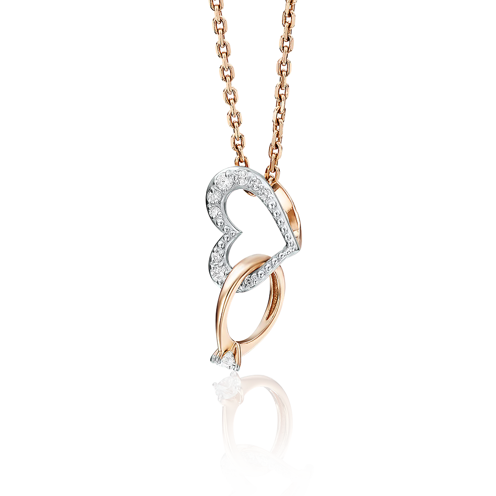 Подвеска «Выходи за меня!» из красного золота с фианитами 03-2511-00-401-1110-03