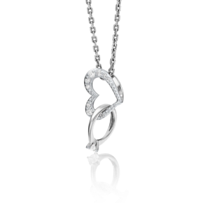 Подвеска «Выходи за меня!» из белого золота с фианитами