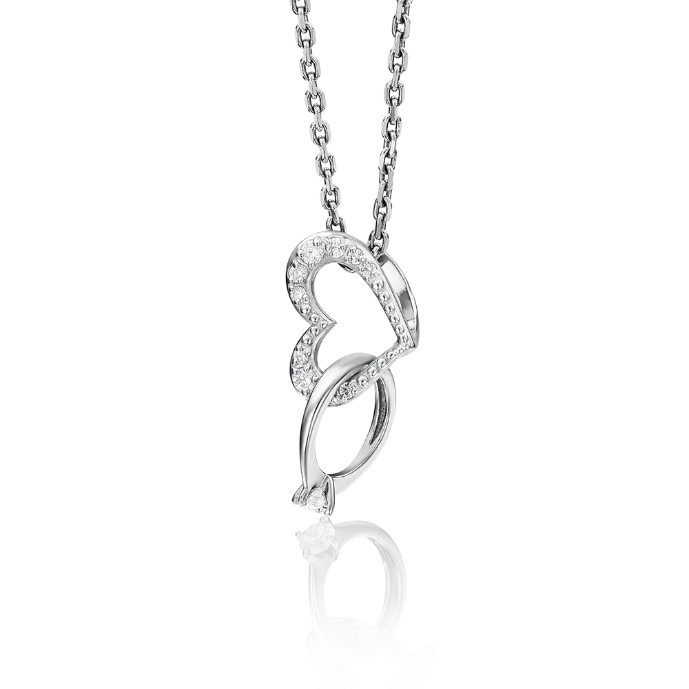 Подвеска «Выходи за меня!» из белого золота с фианитами 03-2511-00-401-1120-03