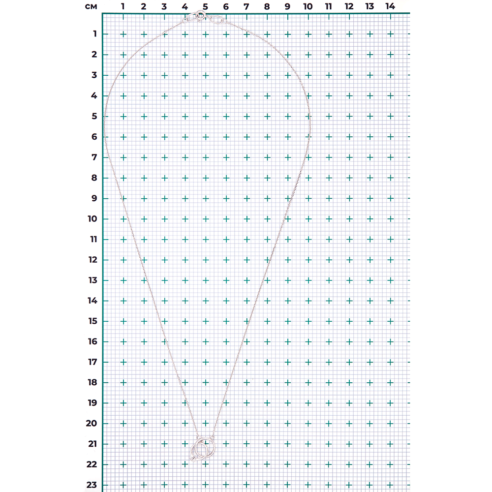 Колье «Два кольца» из белого золота с фианитом 07-0183-00-401-1120-03