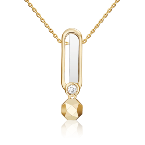 Подвеска из комбинированного золота с натуральным топазом white 03-3383-00-201-1121