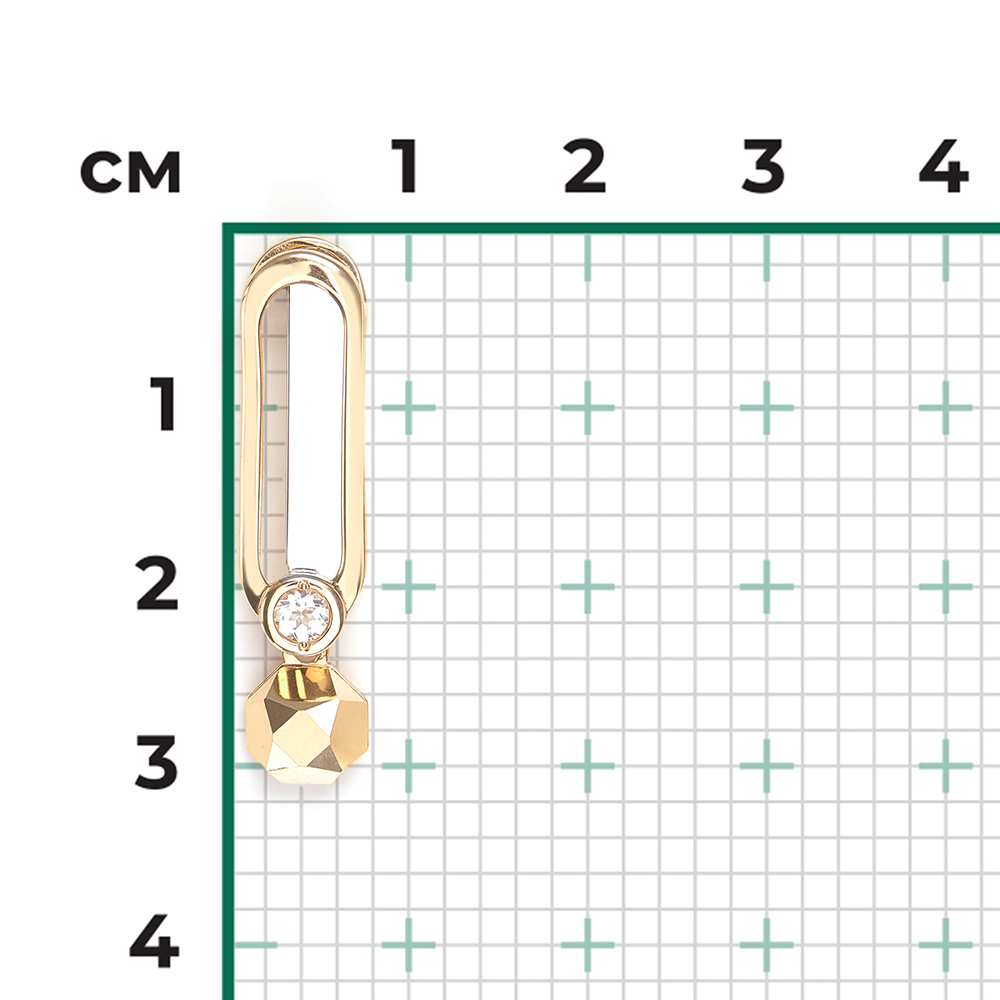 Подвеска из комбинированного золота с натуральным топазом white 03-3383-00-201-1121