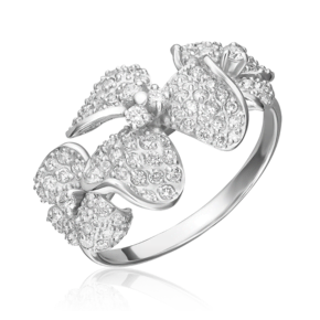 Кольцо «Триллиум» из белого золота с бриллиантами 01-1387-00-101-1120-30