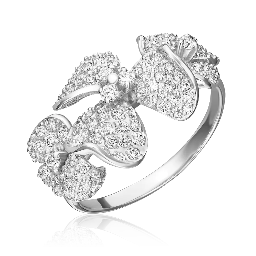 Кольцо «Триллиум» из белого золота с бриллиантами 01-1387-00-101-1120-30