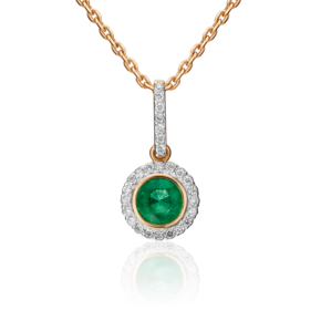 Подвеска из красного золота с изумрудом и бриллиантами 03-0409-00-106-1110-30