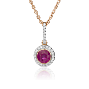 Подвеска из красного золота с рубином и бриллиантами 03-0409-00-107-1110-30