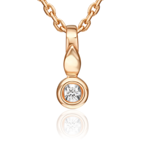 Подвеска из красного золота с бриллиантом 03-3688-00-101-1110