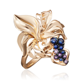 Кольцо из красного золота с фианитами 01-4988-01-404-1110-48