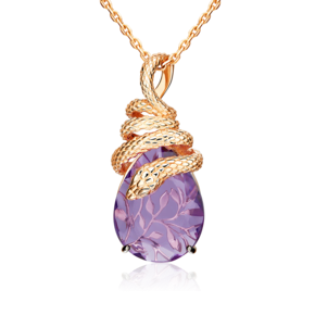 Подвеска «Таинственная змея» из красного золота с аметистом 03-3492-00-203-1110