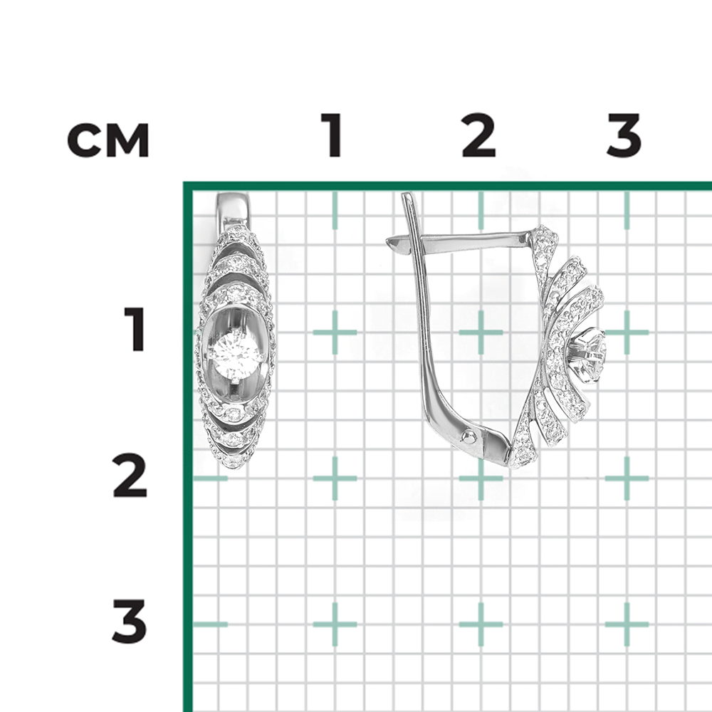 Серьги с английским замком из белого золота с бриллиантами 02-3446-00-101-1120-30