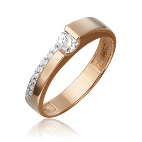 Кольцо из красного золота с фианитами 01-5450-00-401-1110