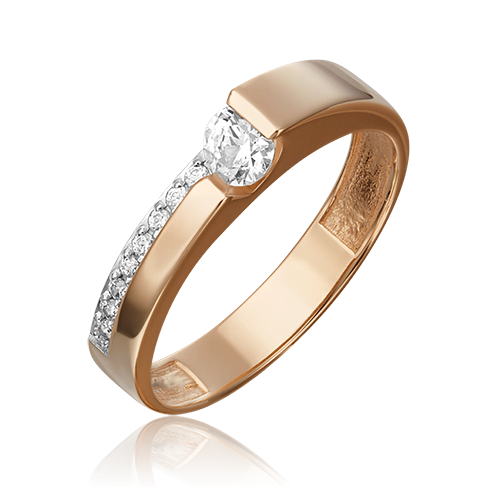 Кольцо из красного золота с фианитами 01-5450-00-401-1110