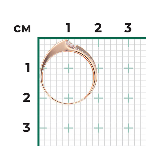 Кольцо из красного золота с фианитами 01-5450-00-401-1110