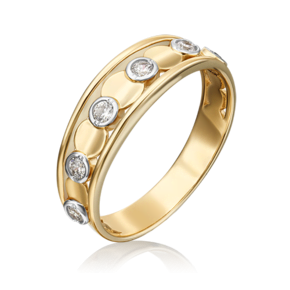 Кольцо из лимонного золота с фианитами 01-5366-00-401-1130-03