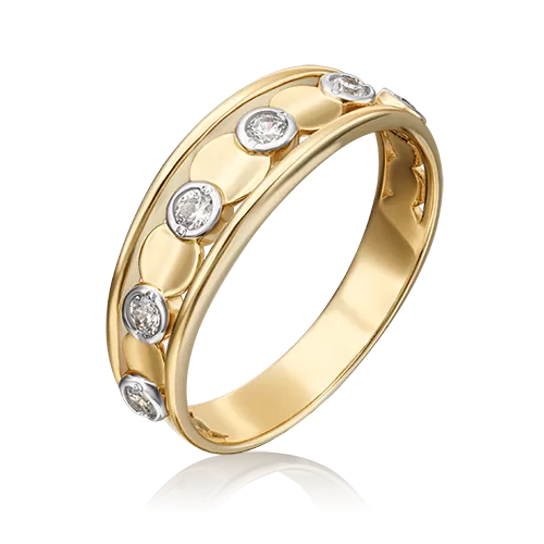 Кольцо из лимонного золота с фианитами 01-5366-00-401-1130-03