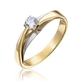 Помолвочное кольцо из комбинированного золота с фианитом 01-5241-00-501-1121-38