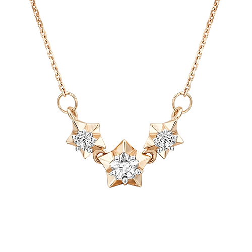 Колье из красного золота с фианитами 07-0181-00-501-1110-38